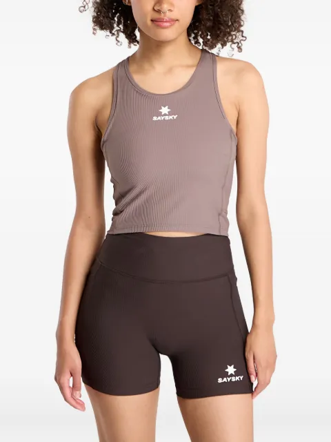 SAYSKY ribbed racer-back tank top