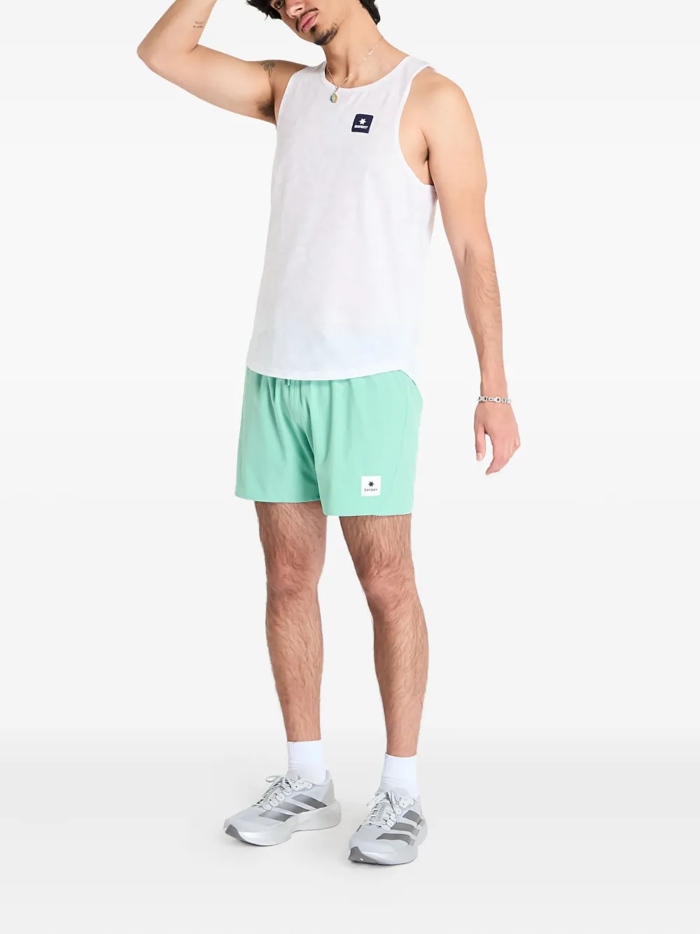 SAYSKY elasticated-waistband mesh-panel shorts | Track & Running Shorts | Image 2