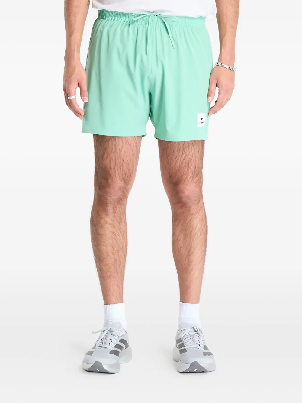 SAYSKY elasticated-waistband mesh-panel shorts | Green | Image 1