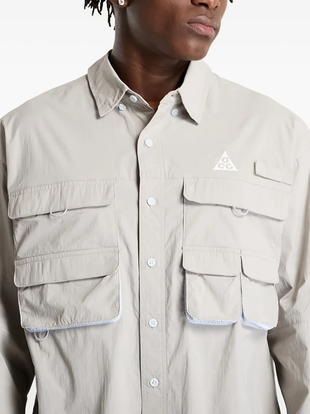 Nike Acg "orb Weaver" Long-sleeve Shirt In Gray