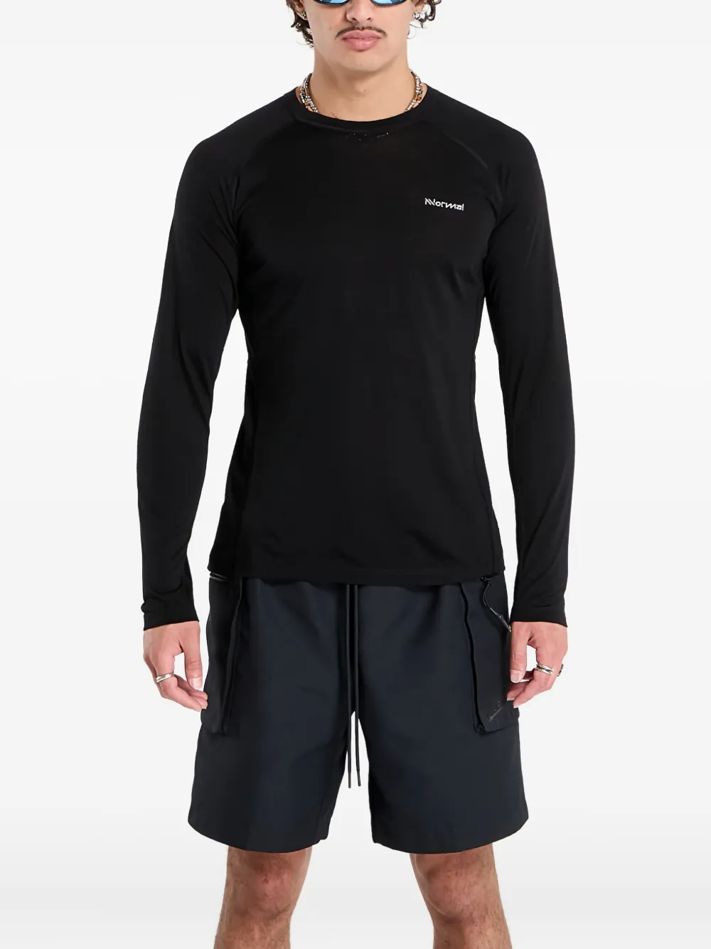 NNORMAL long-sleeve crew-neck T-shirt | Black | Image 1