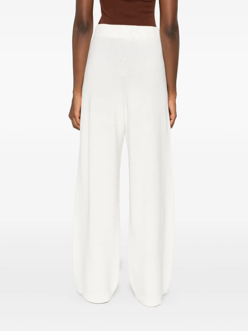 Fabiana Filippi Wide-leg Trousers With Pleated Front And Clean Waistband In White