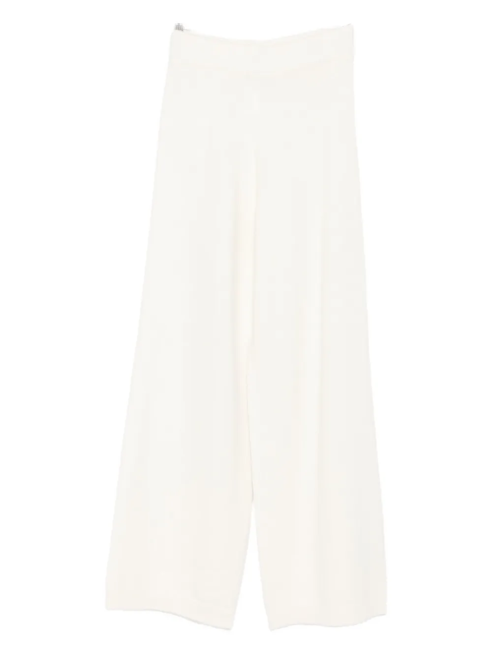 Fabiana Filippi Wide-leg Trousers With Pleated Front And Clean Waistband In White