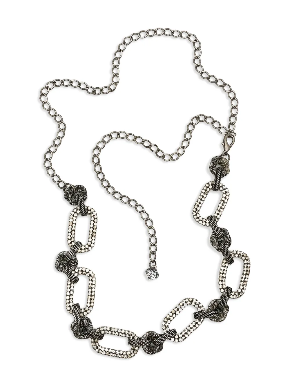 Pre-owned Jennifer Gibson Jewellery 1970s Crystal Chain Belt In Silver