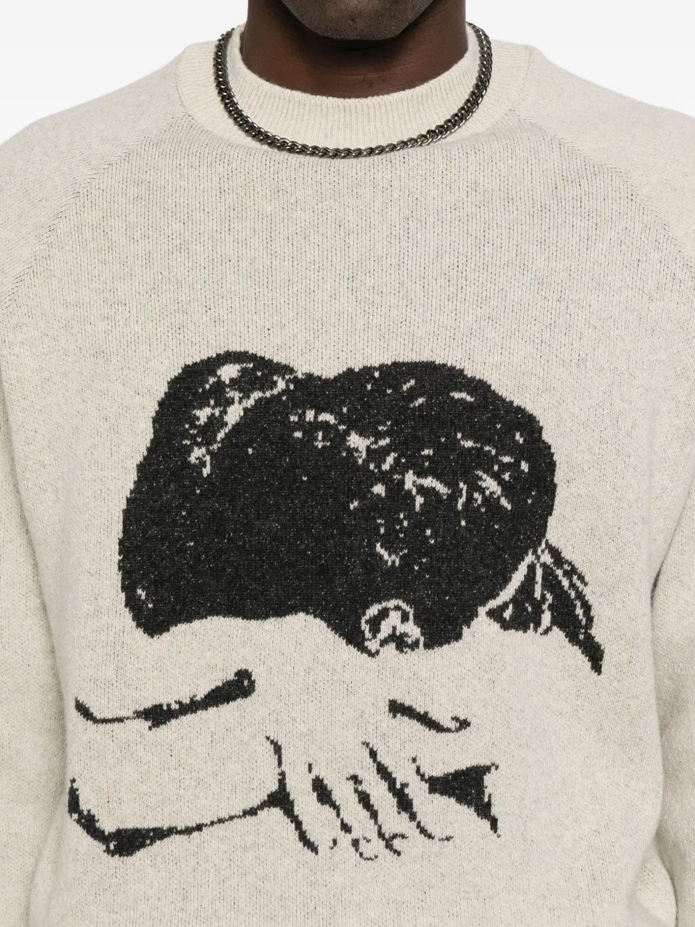 Intarsia-Knit Crew-Neck Sweater