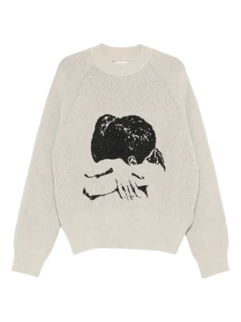 CARNE BOLLENTE intarsia-knit crew-neck sweater