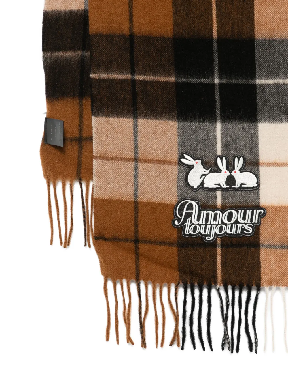 Carne Bollente Checked Wool Scarf In Brown