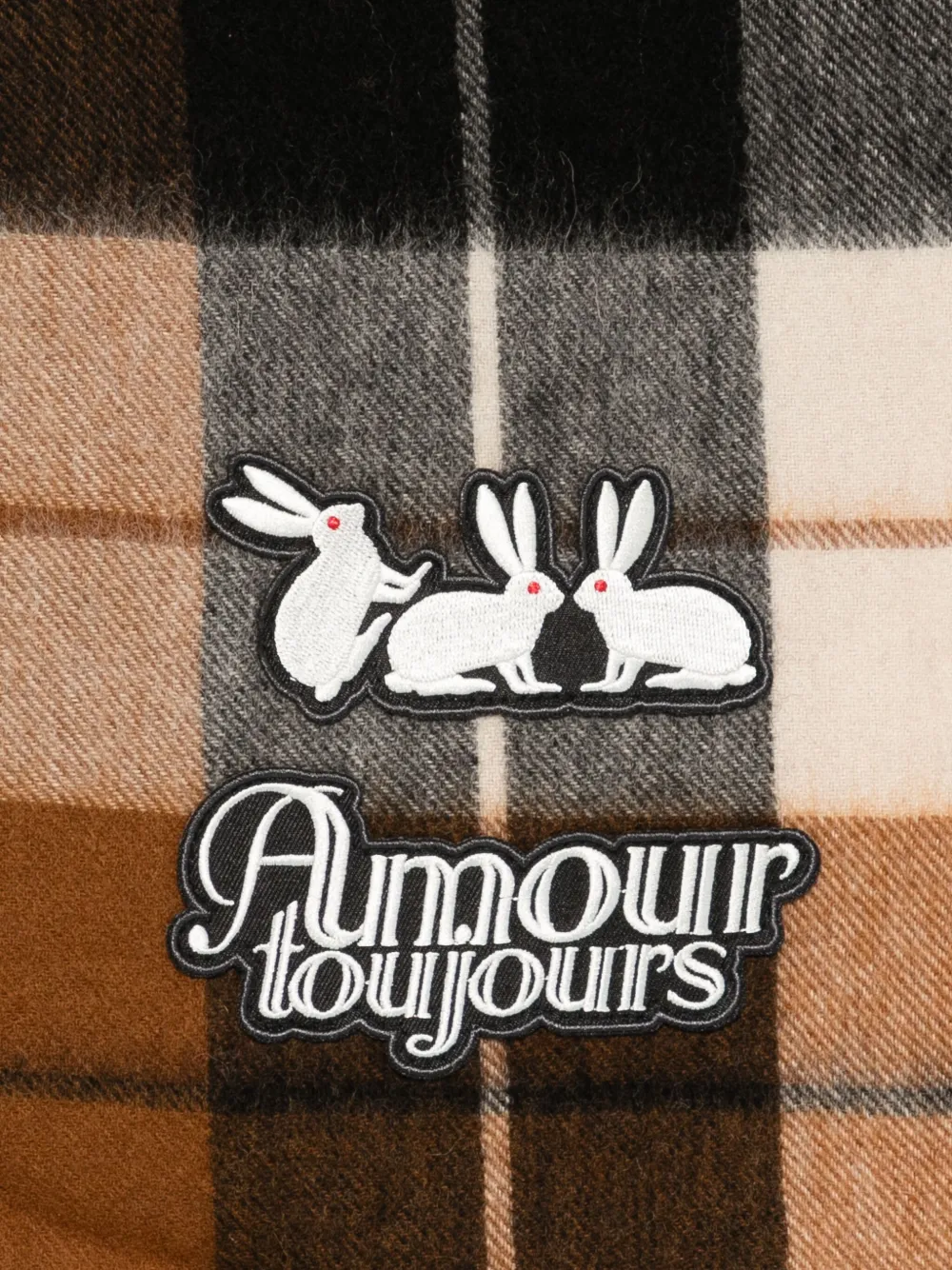 CARNE BOLLENTE checked wool scarf - Bruin