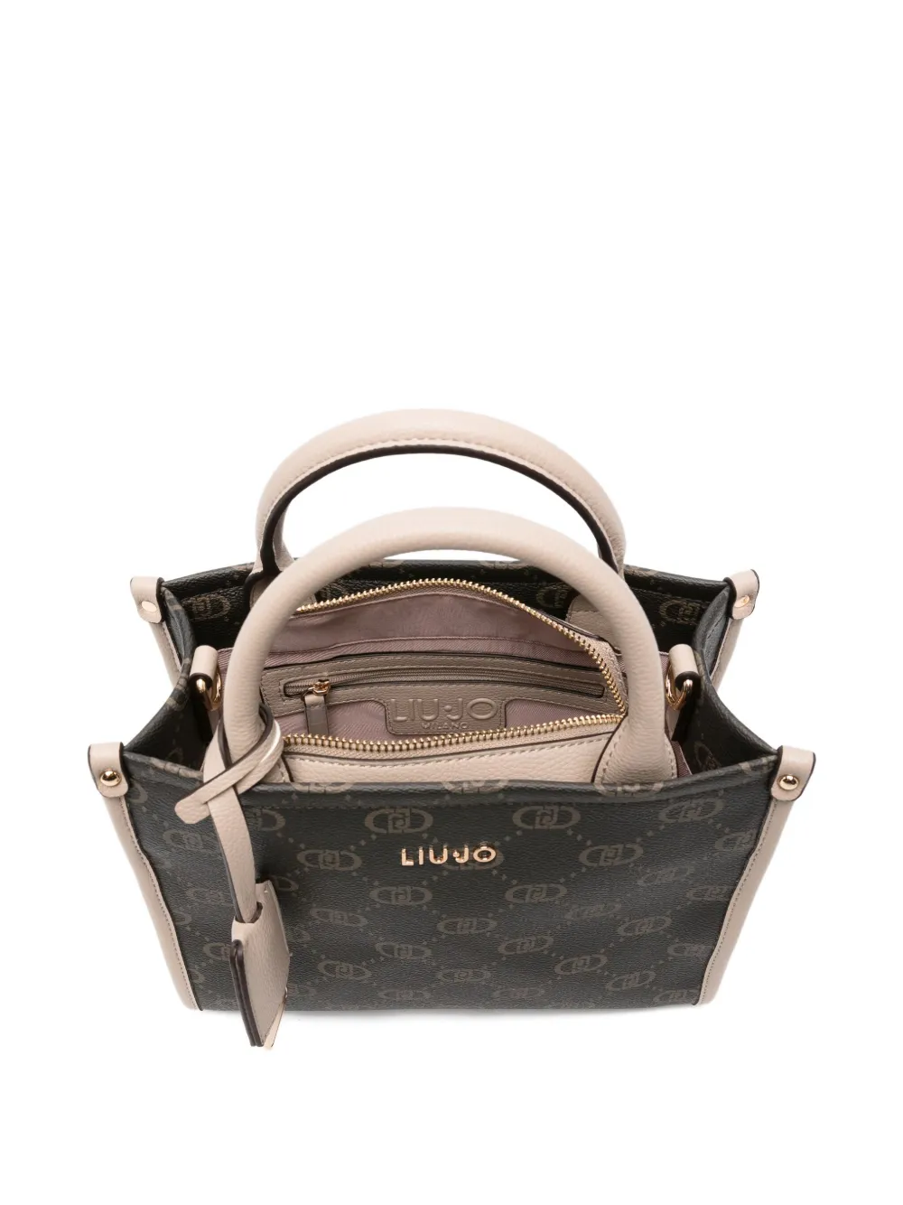 Liu •jo Monogram Tote Bag In Brown