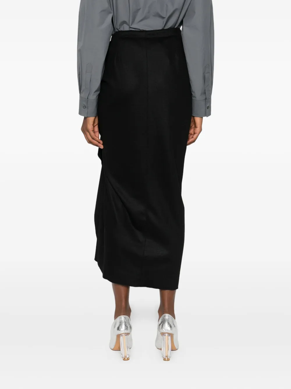 Fabiana Filippi Ruffled Draped Skirt In Black