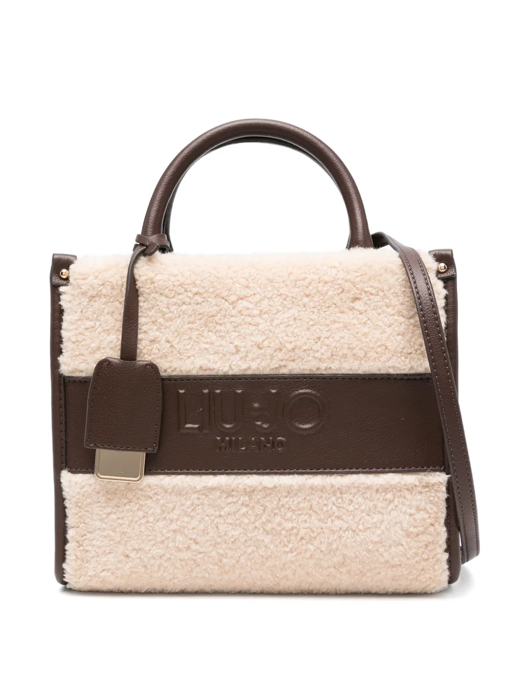 LIU JO shearling leather tote bag | Neutrals | Image 1