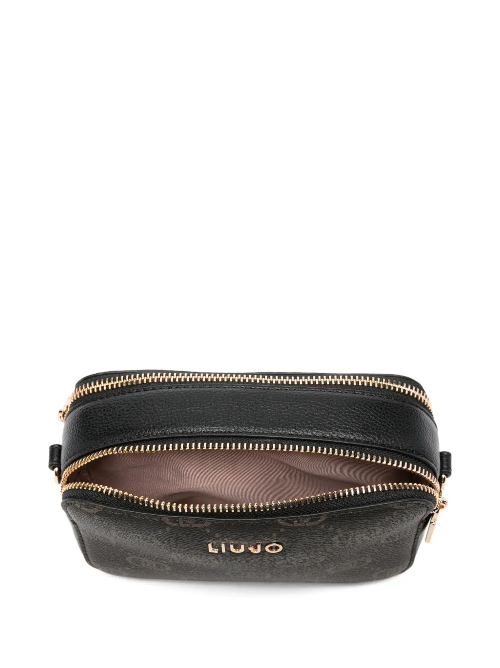 Liu •jo Monogram Shoulder Bag In Black