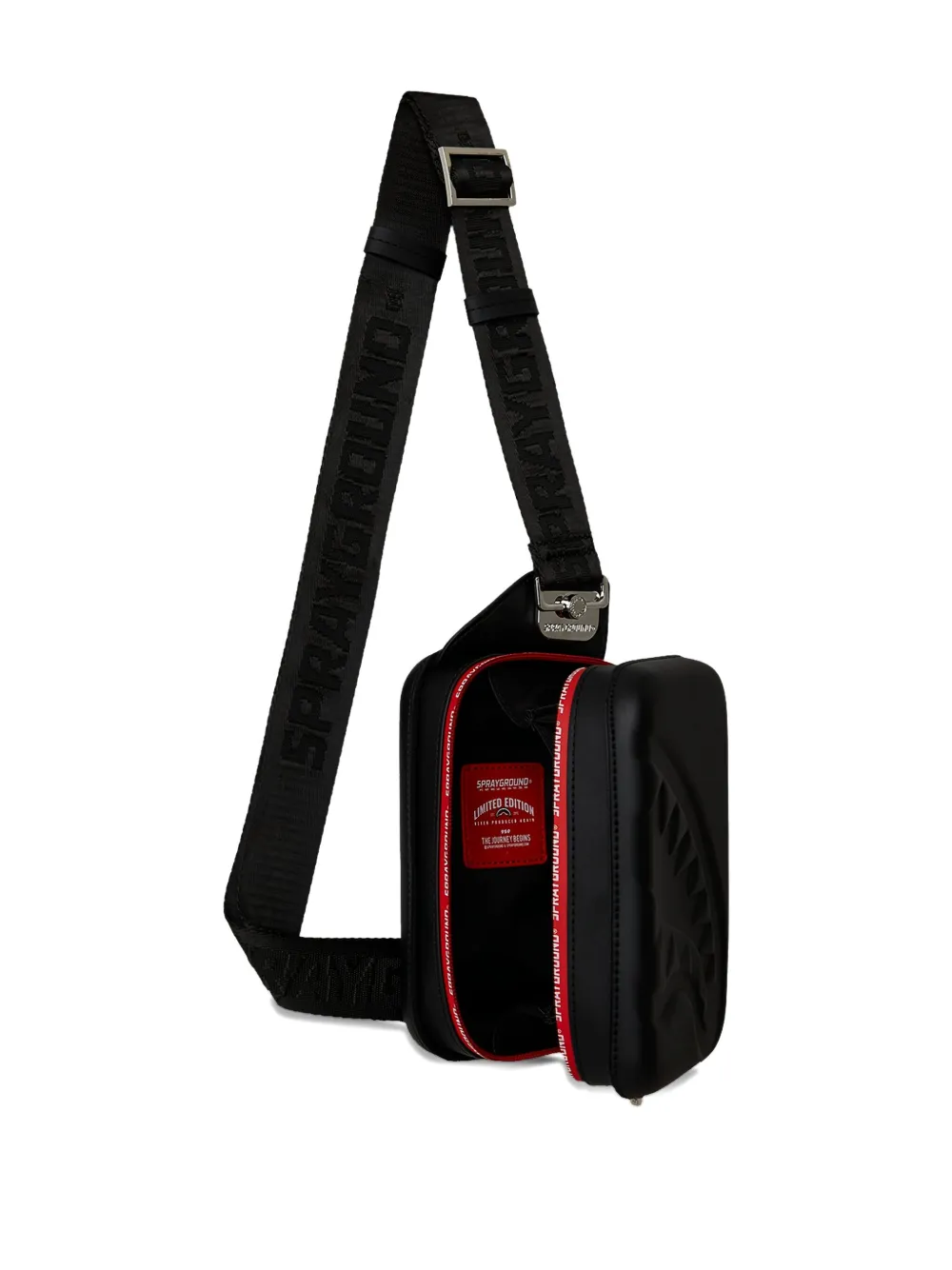 SPRAYGROUND KID SHARK-EMBOSSED SHOULDER BAG