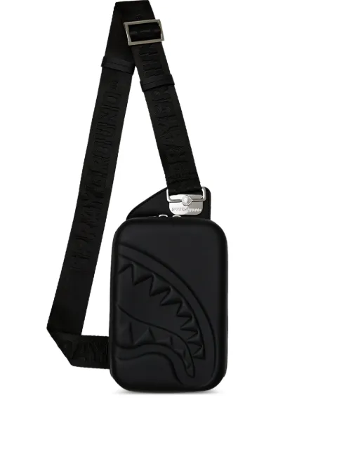 sprayground kid shark-embossed shoulder bag