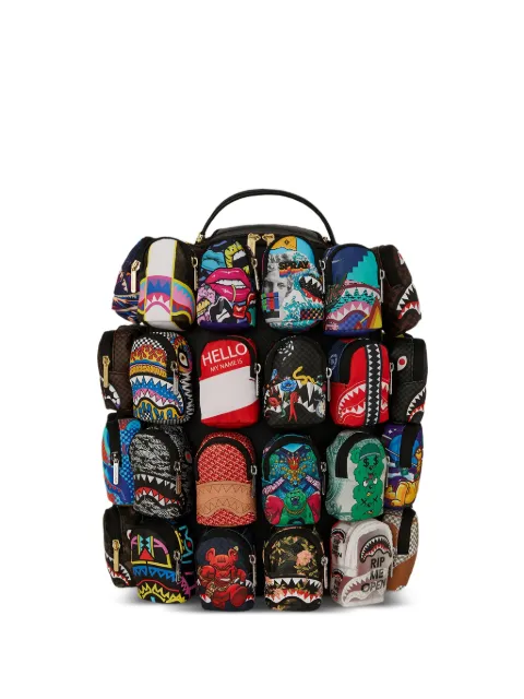 sprayground kid Backpack Of Mini Backpacks DLX multiple-pocket shark-tooth backpack