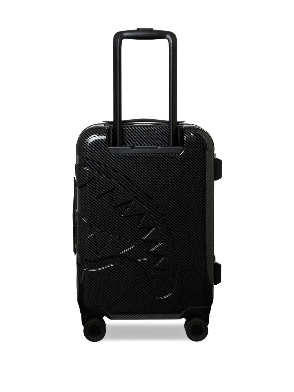 Sprayground Kid Shark-head Debossed Luggage In Black