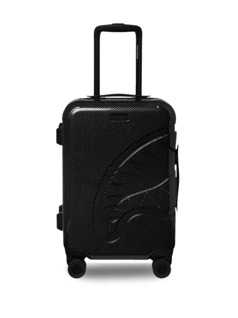 sprayground kid shark-head debossed luggage 
