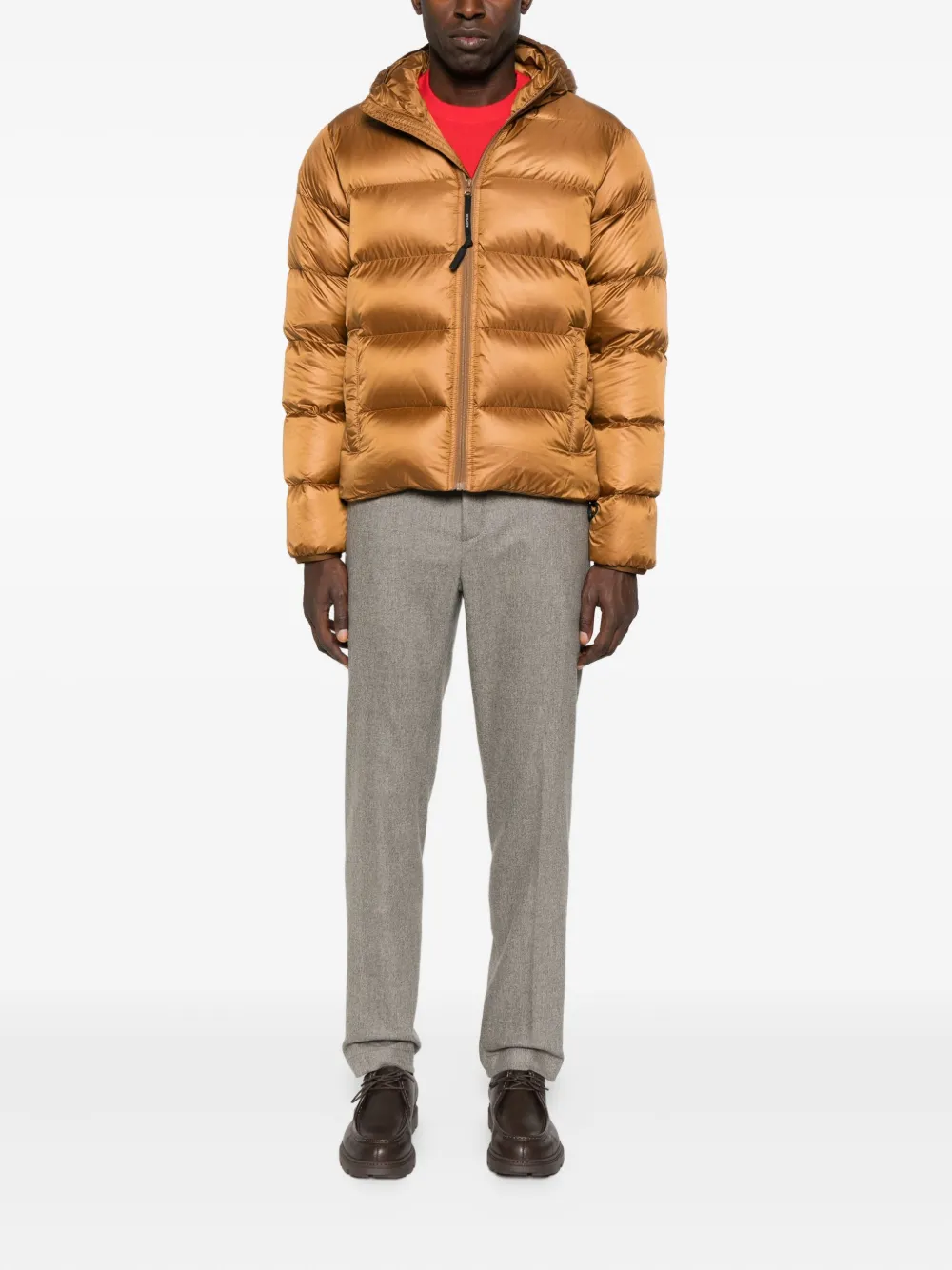 ASPESI hooded puffer coat - Bruin