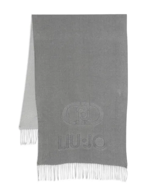 LIU JO bufanda con logo bordado y flecos