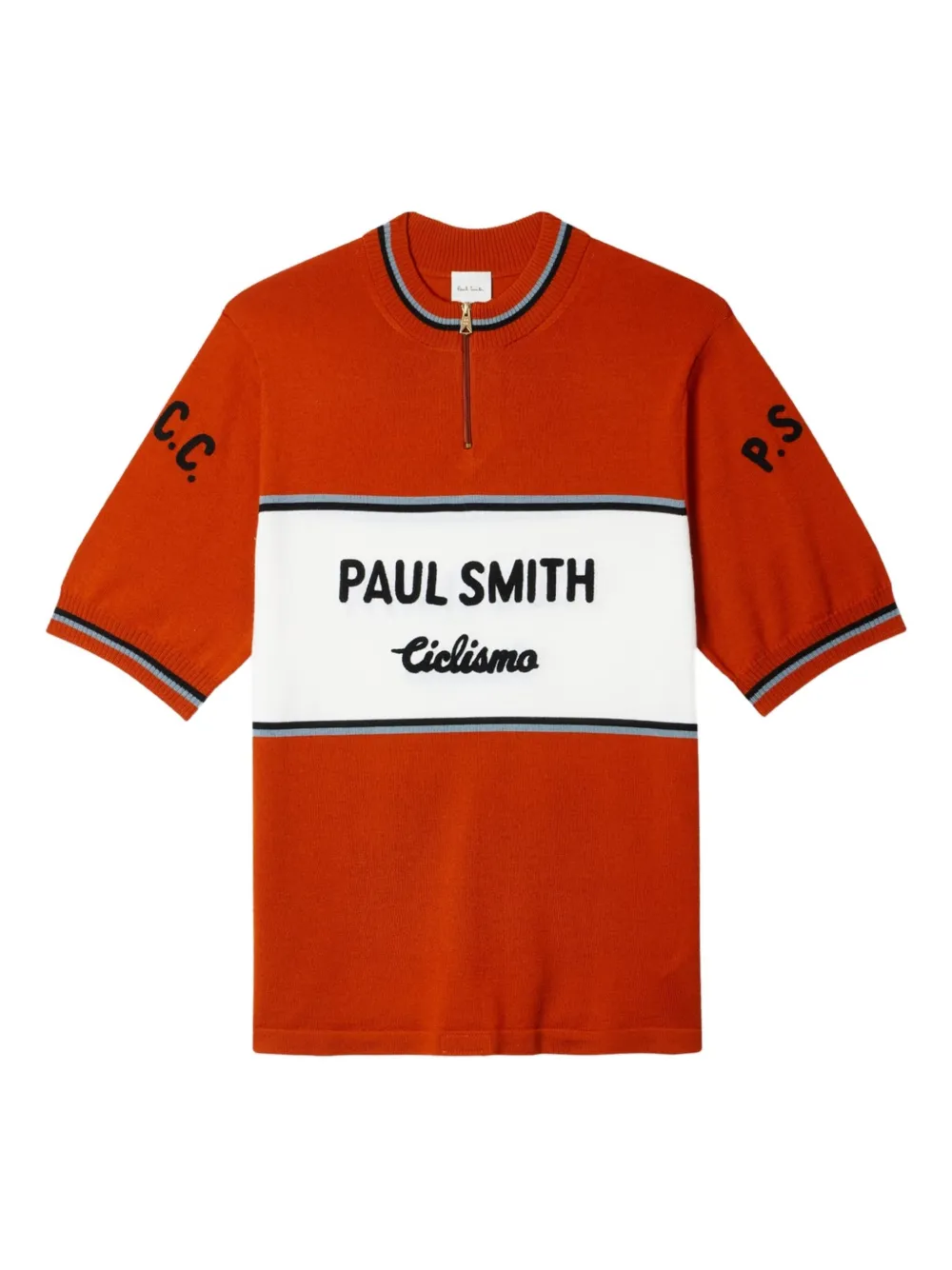 Paul Smith cycling-stripe wool sweater | Orange | Image 1