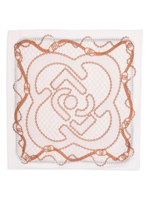 LIU JO Catena chain-print silk scarf