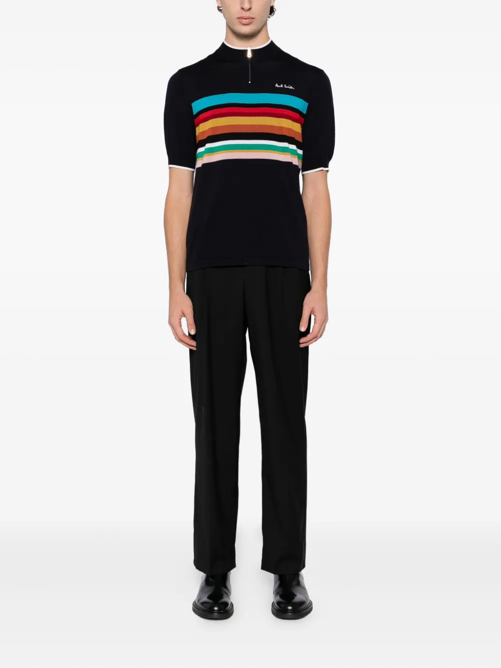 Paul Smith Gestreepte top met geborduurd logo - Blauw