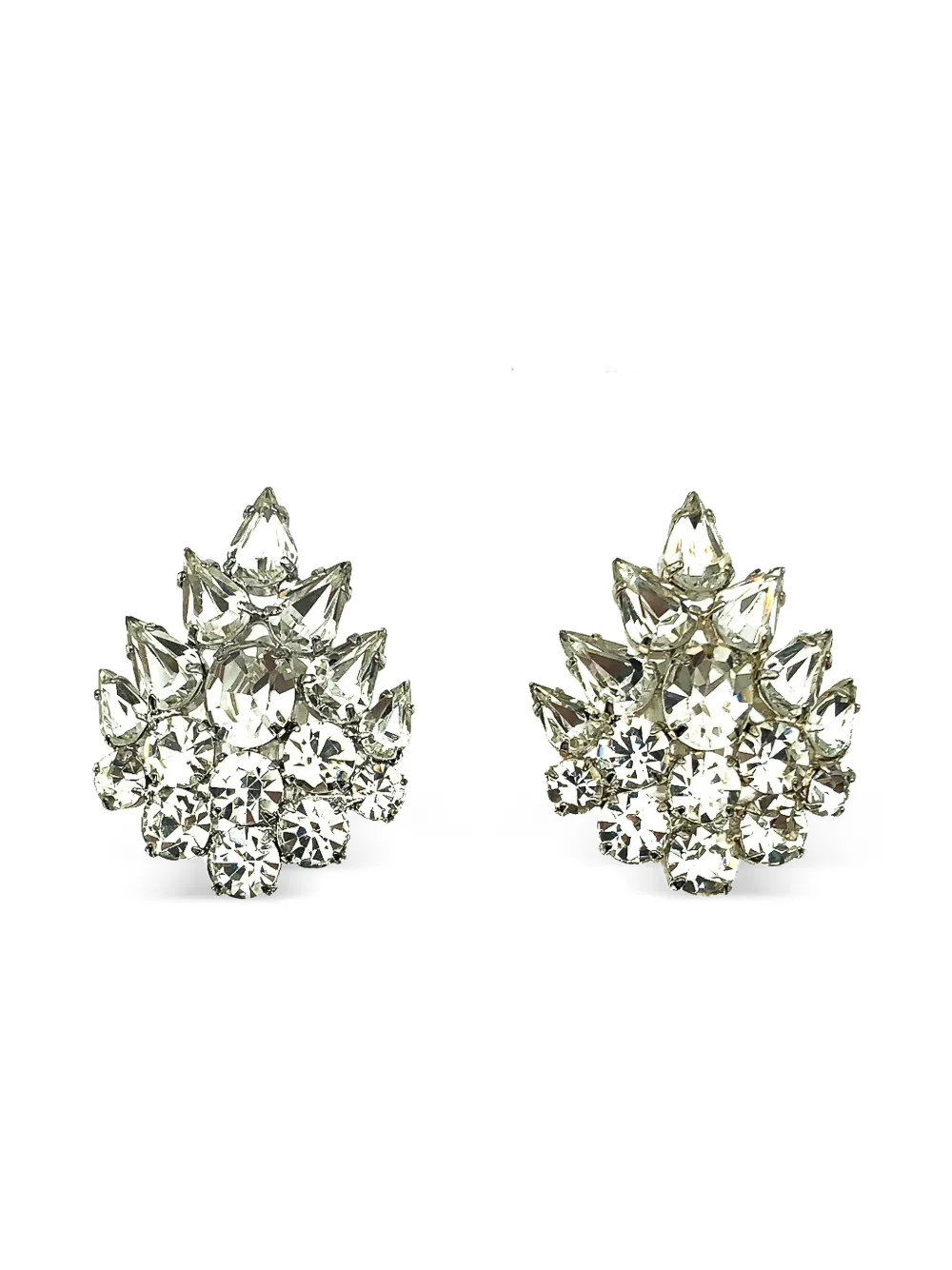 Jennifer Gibson Jewellery 1980s crystal cluster earrings - Silber