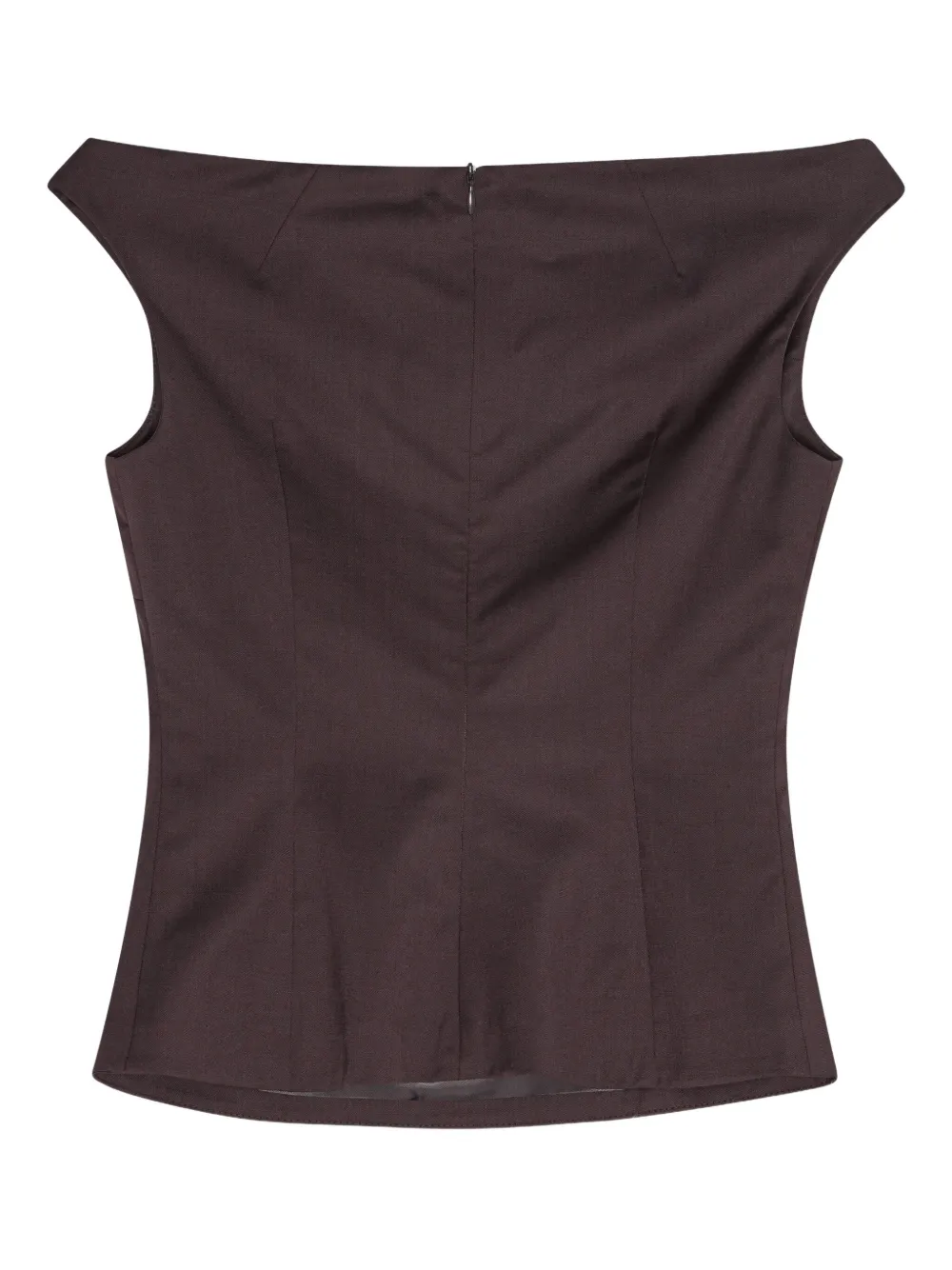 REMAIN off-shoulder wool-blend top | Brown | Image 1