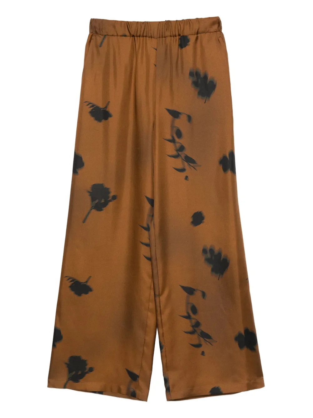 Max Mara フローラル シルクパンツ - ブラウン Max Mara フローラル シルクパンツ - ブラウン