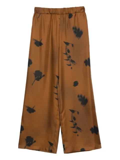 Max Mara floral-print silk trousers