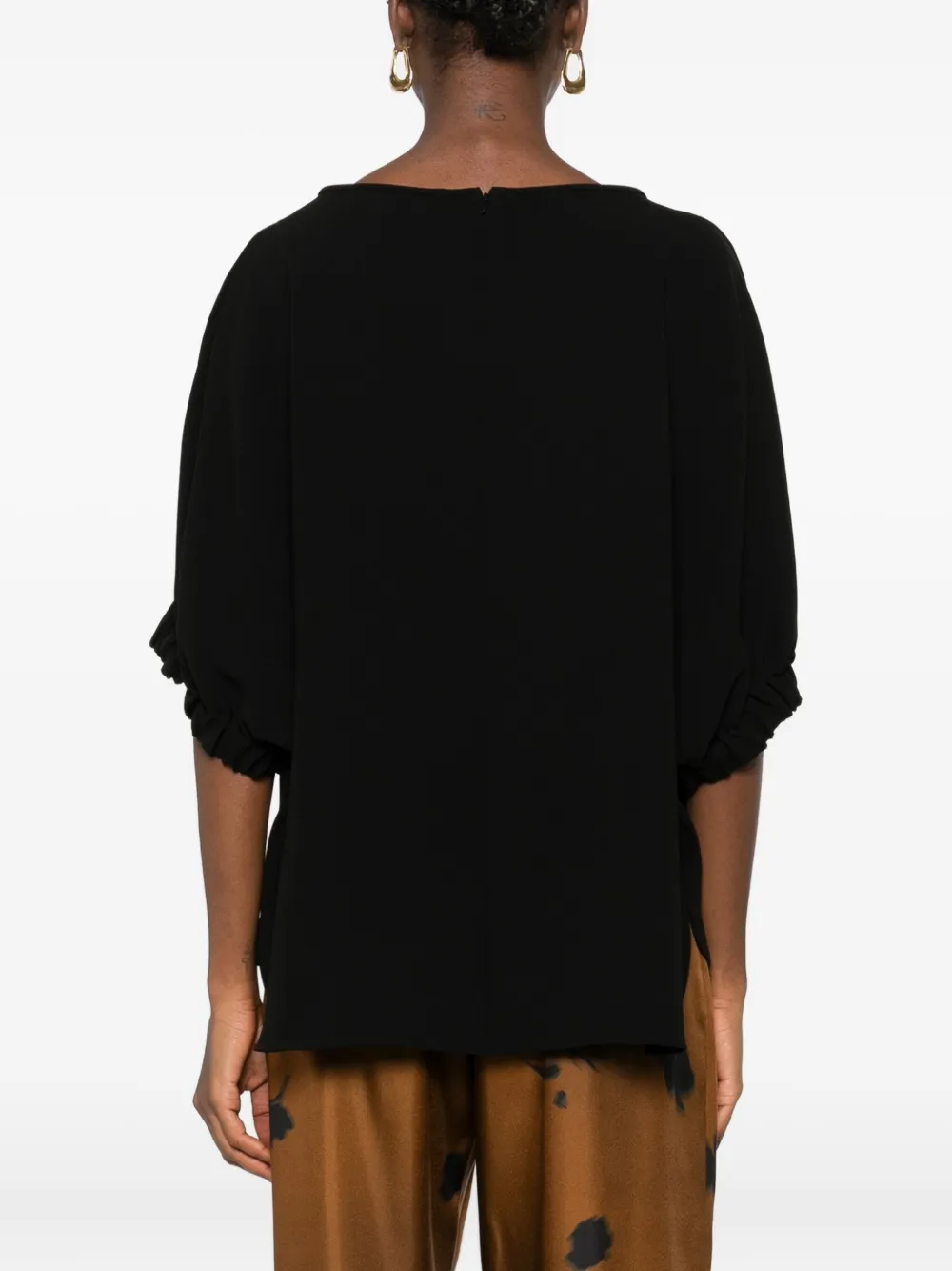 Max Mara Bluse Mit Rundem Ausschnitt In Black
