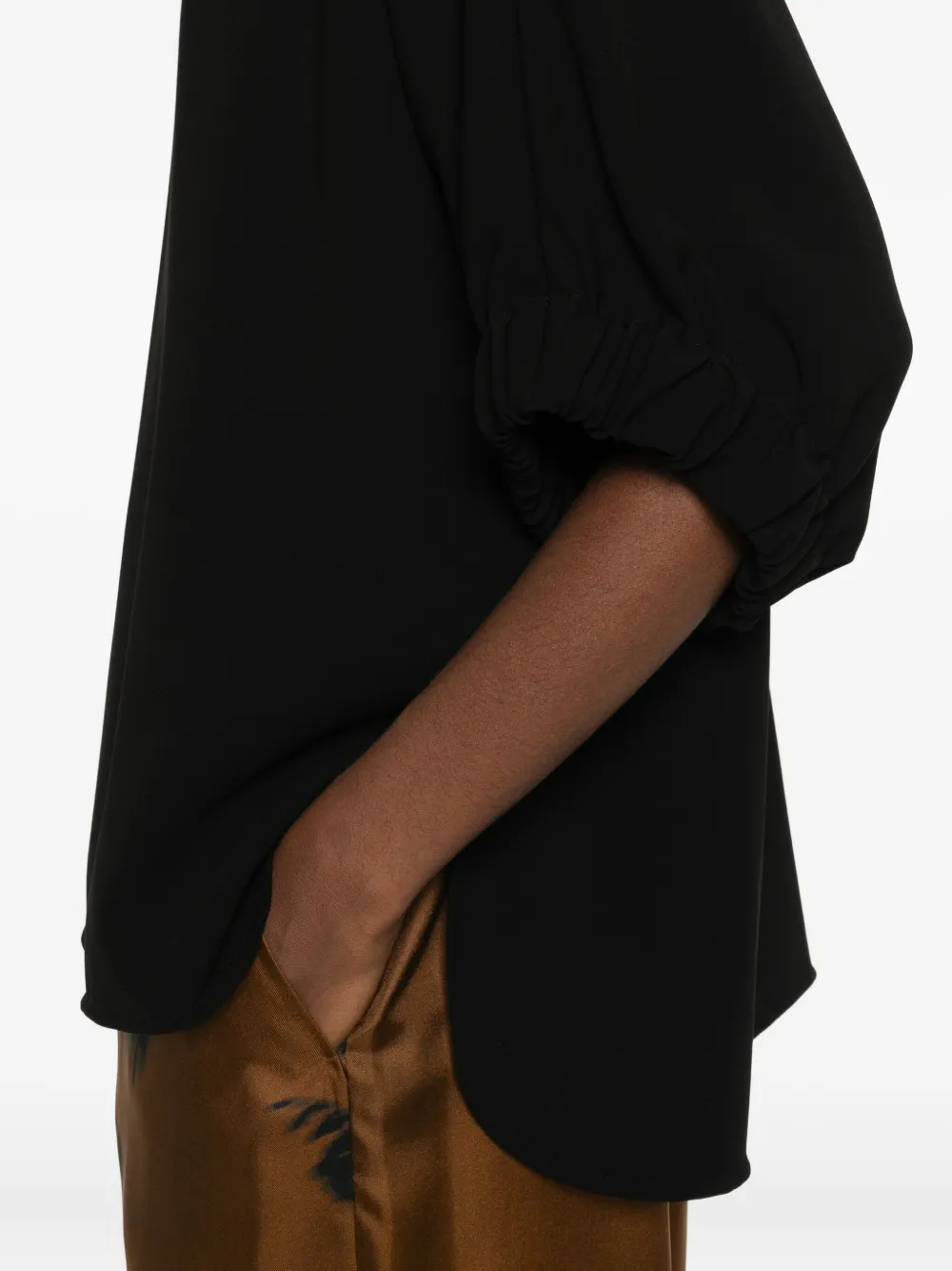 Max Mara Bluse Mit Rundem Ausschnitt In Black