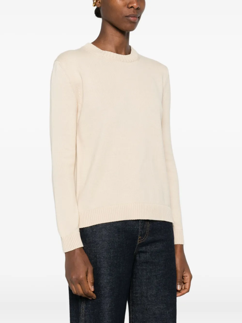 Max Mara Gaia Crew-neck Sweater In Neutral