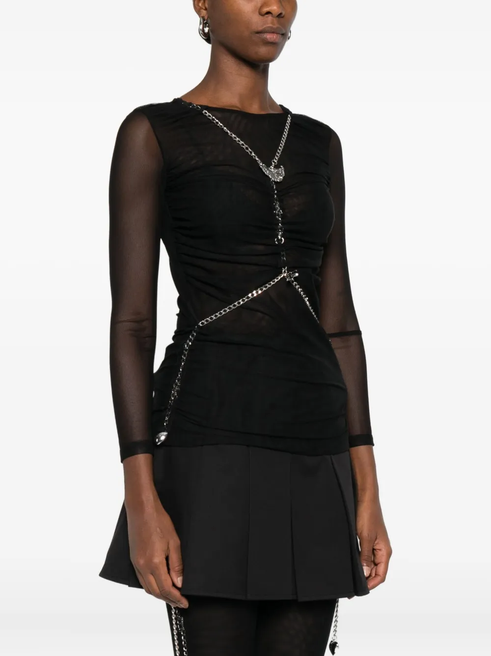 Chopova Lowena Chain-embellished Top In Black