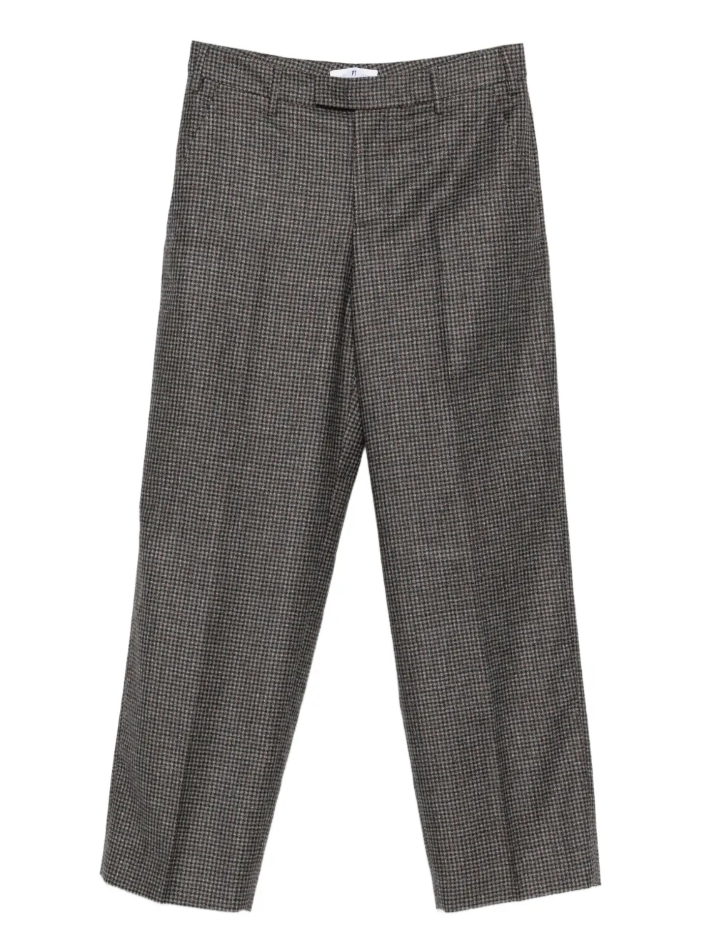 PT Torino checked straight-leg trousers - Marrone