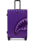 sprayground kid mouth checked suitcase - Purple
