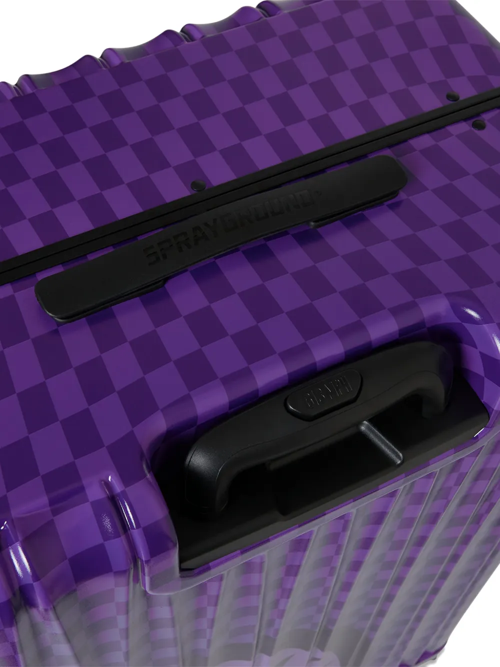 Sprayground Kid Mouth Checked Suitcase In Purple