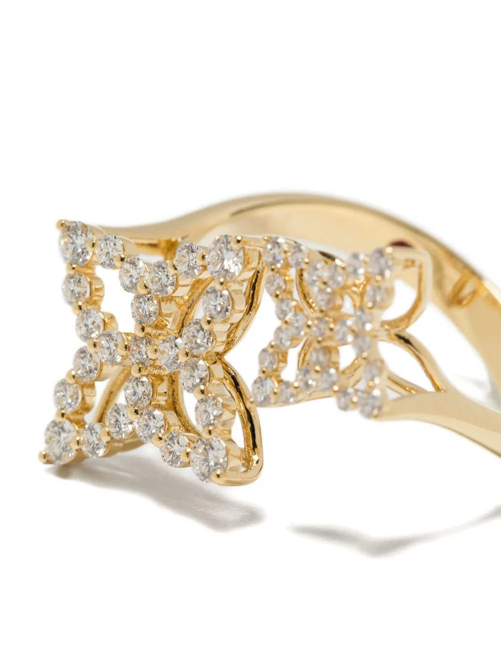  Roberto Coin 18k Yellow Gold Butterfly Diamond Ring 
