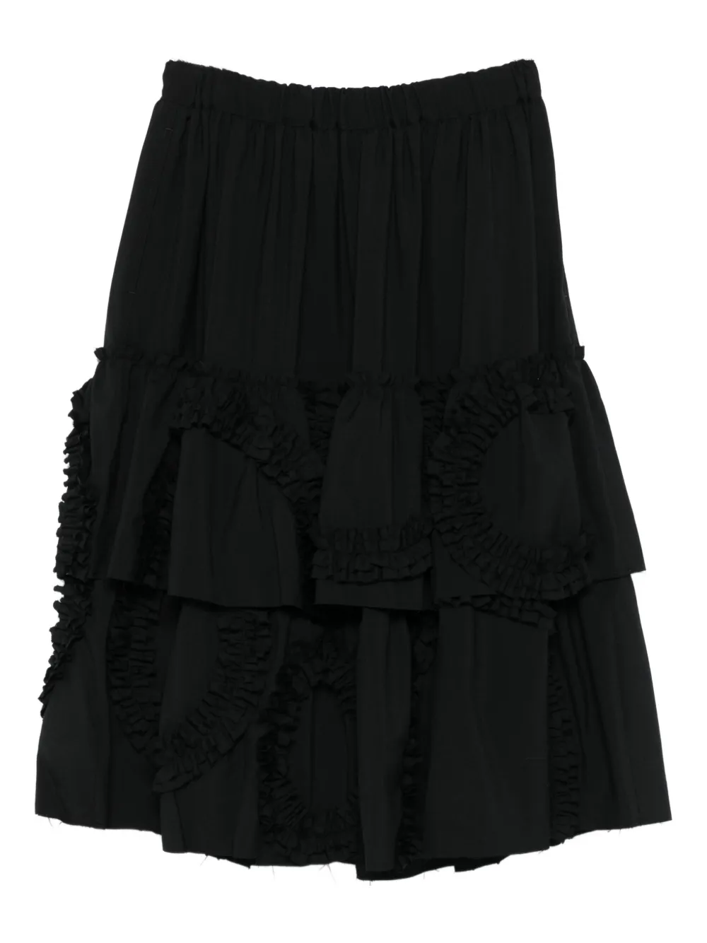 Black Comme Des Garçons ruffled-tiered midi skirt | Women | Image 2