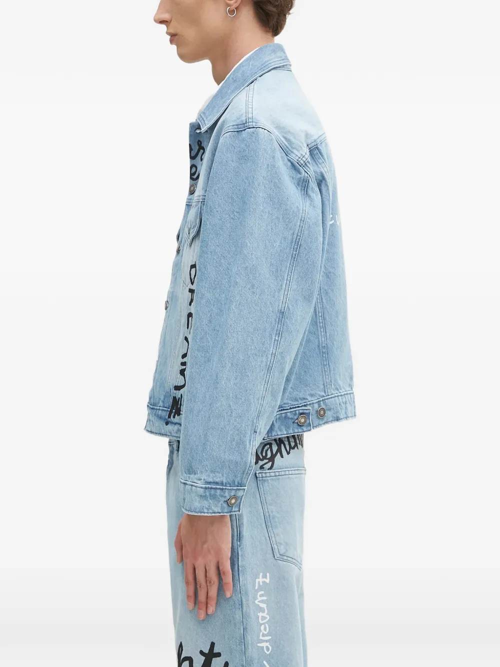  Sky High Farm Buttoned Print Denim Jacket - Blue 