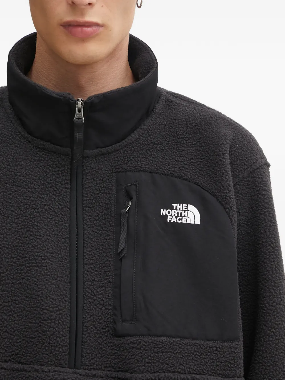 The North Face Sweater met rits en zak Zwart