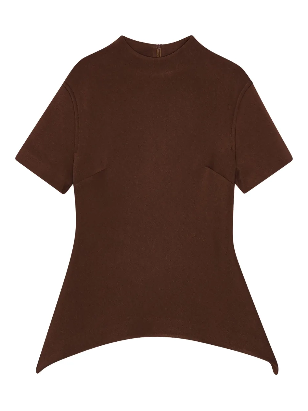 Remain Birger Christensen Scuba Short-sleeve Top In Brown