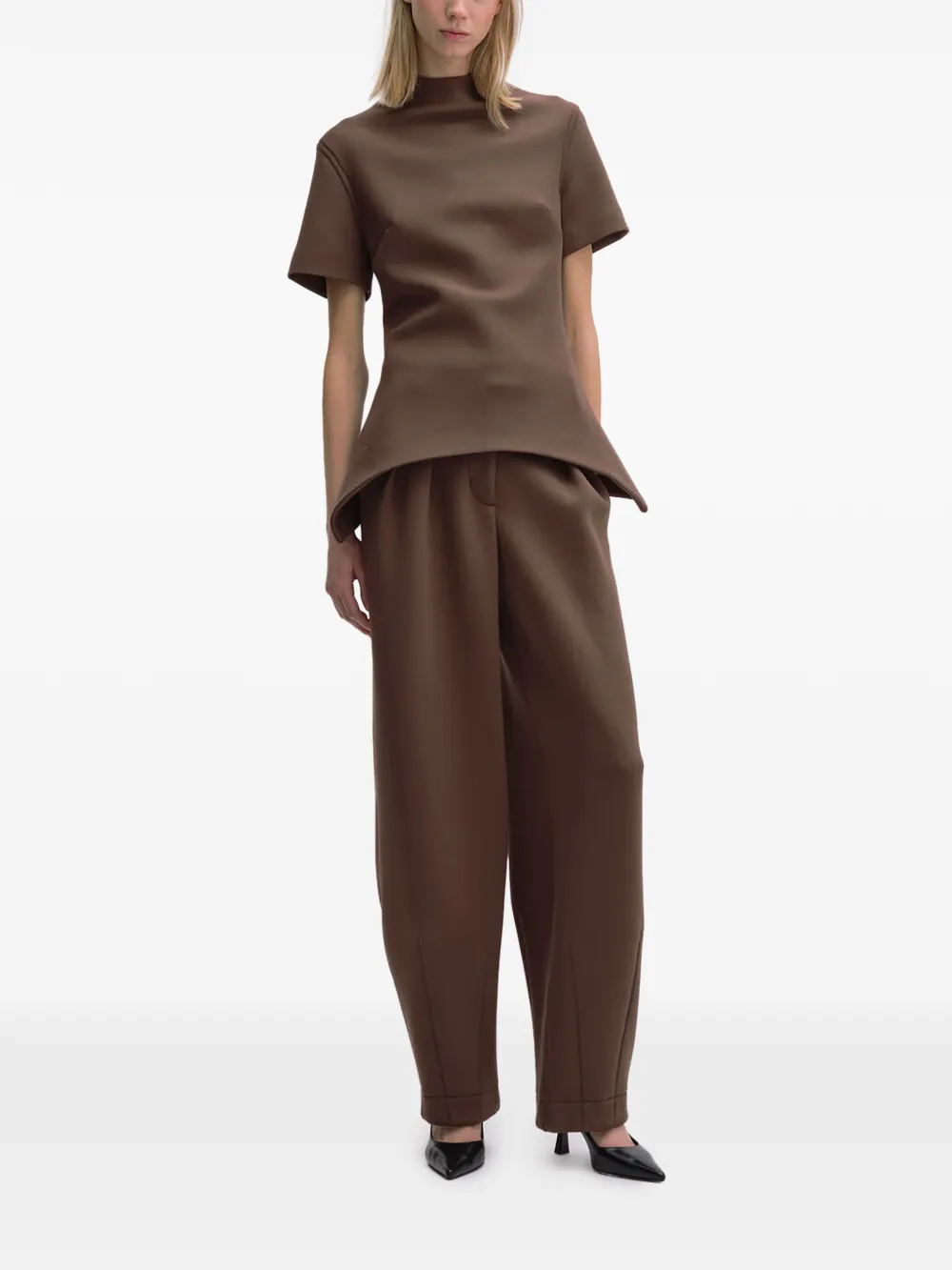 REMAIN Scuba top met korte mouwen Bruin