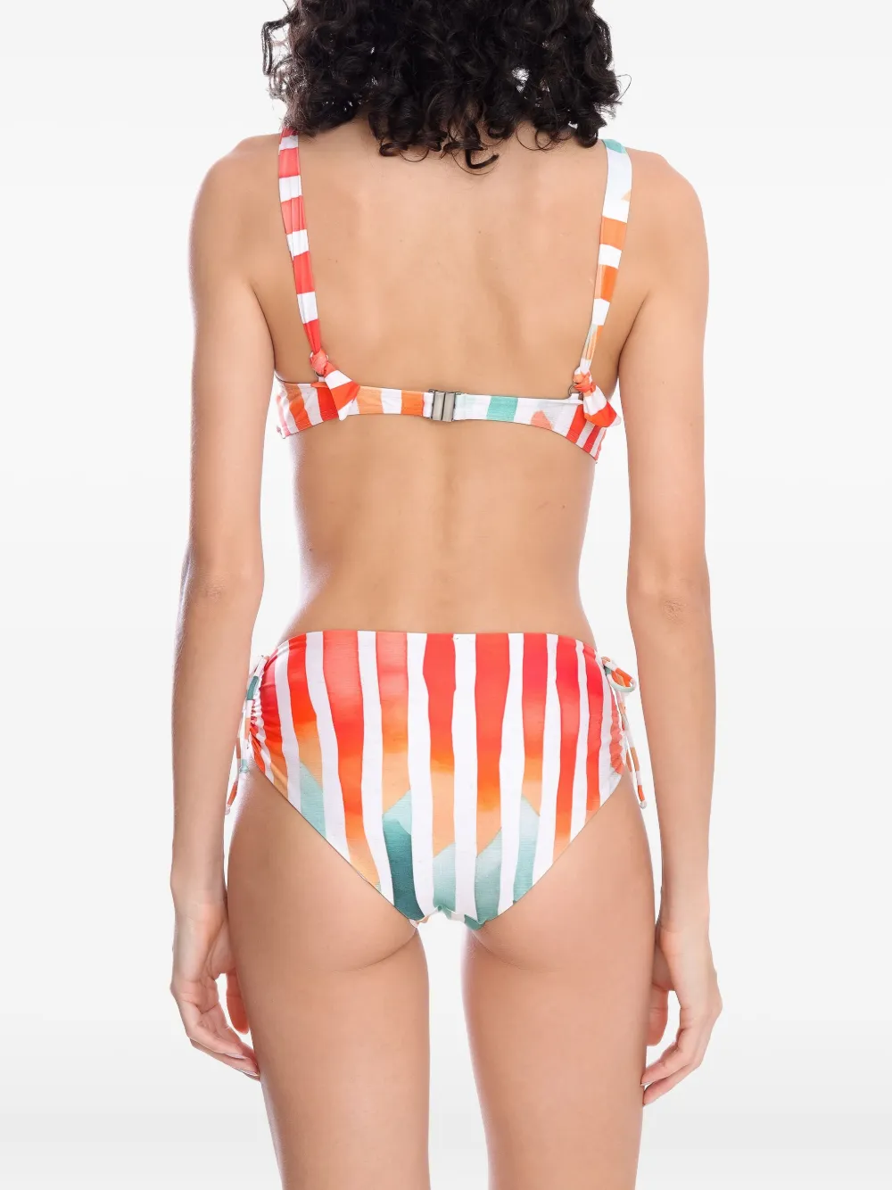 Lygia & Nanny Marcela Stripe-print Bikini In Orange