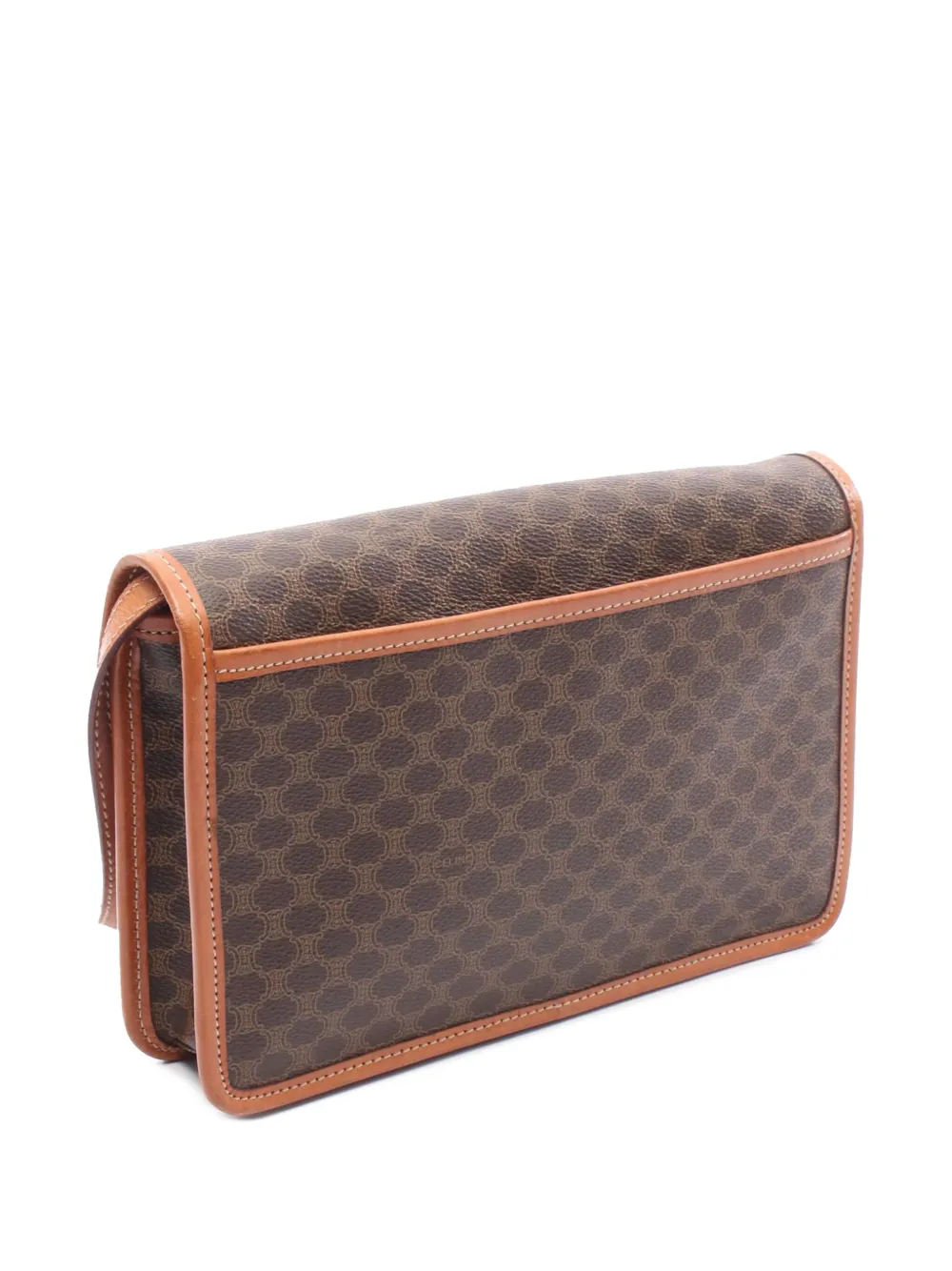 Pre-owned Celine 2000-2025 Macadam Coated Canvas Crossbody Bag In Brown