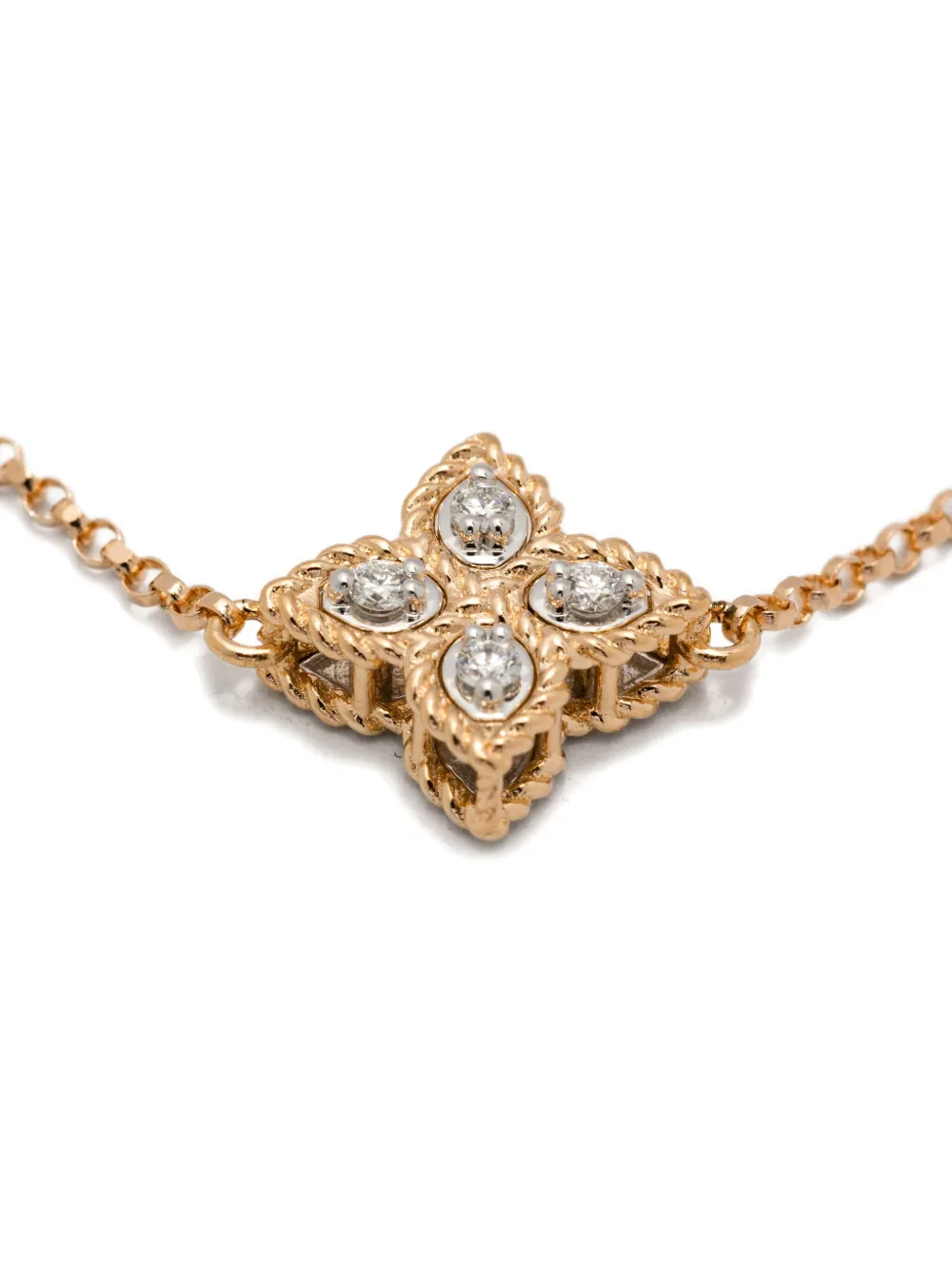  Roberto Coin 18k Rose Gold Princess Flower Diamond And Ruby Bracelet - Pink 