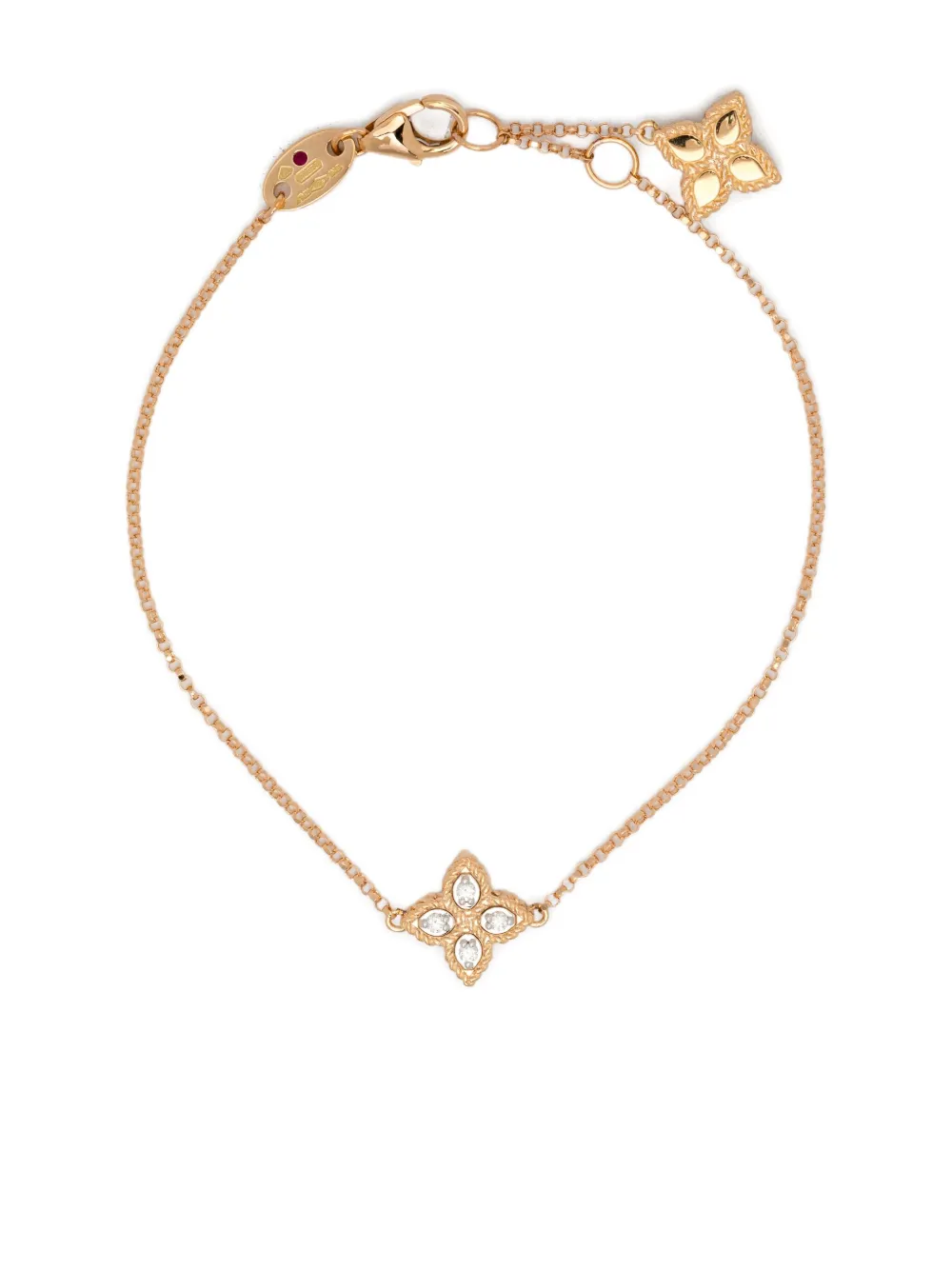 Roberto Coin 18K rose gold Princess Flower diamond and ruby bracelet - Roberto Coin 18K rose gold Princess Flower diamond and ruby bracelet -