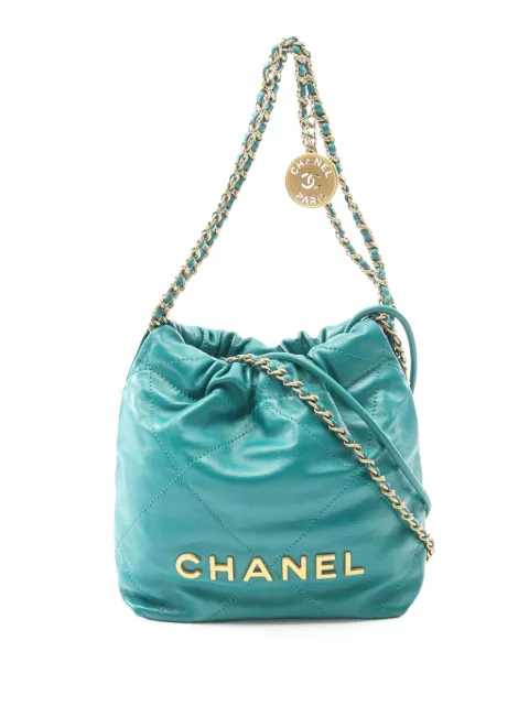 CHANEL Pre-Owned 2021-2025 Mini Shiny Calfskin 22 Handbag satchel