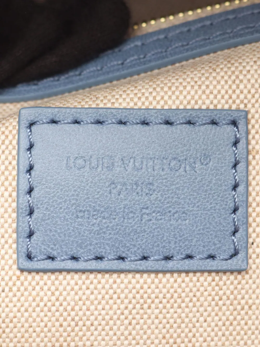 Pre-owned Louis Vuitton 2021-2025 Damier Denim 3d Vagabond Hobo Crossbody Bag In Blue