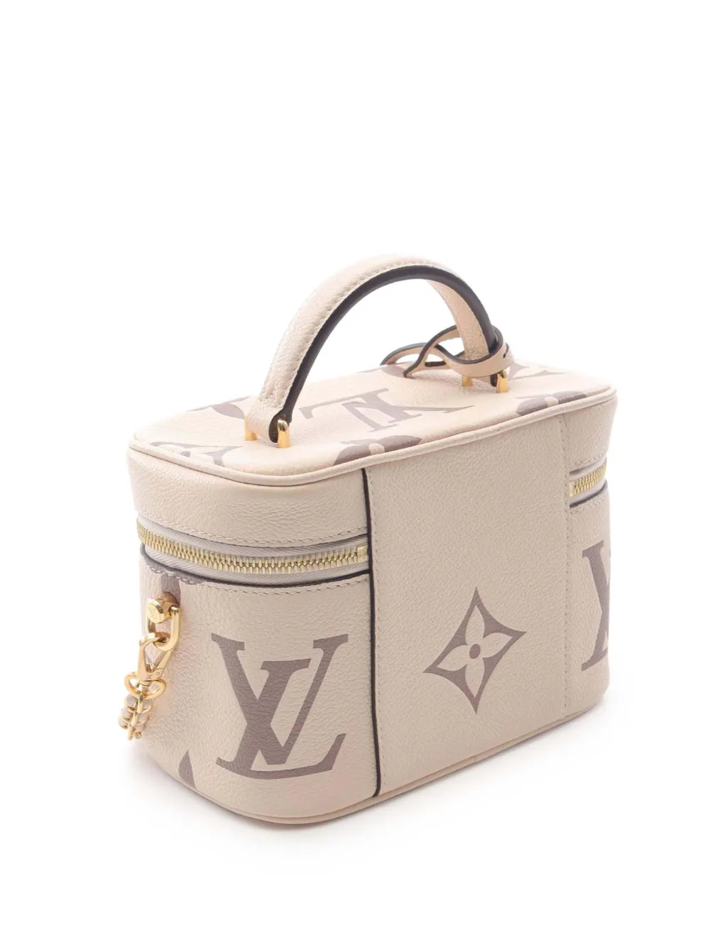 Pre-owned Louis Vuitton 2021 Bicolor Monogram Giant Empreinte Vanity Pm Satchel In Brown